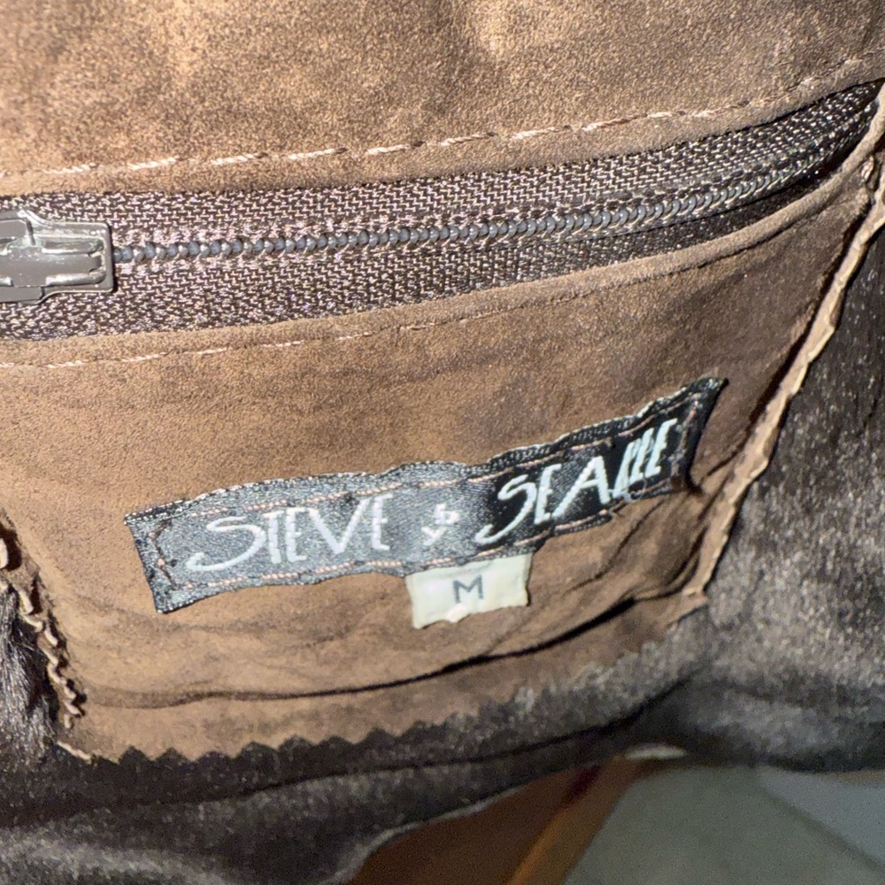 Women's Brown Shearling Coat- genuine suede. - Picture 4 of 4